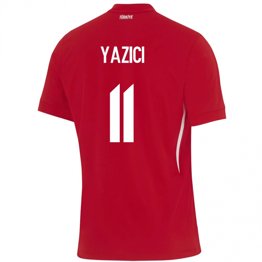 Men Football Turkey Yusuf Yazıcı #11 Red Away Jersey 24-26 T-Shirt