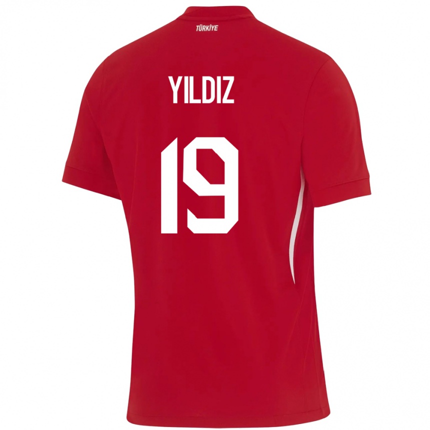 Men Football Turkey Kenan Yıldız #19 Red Away Jersey 24-26 T-Shirt