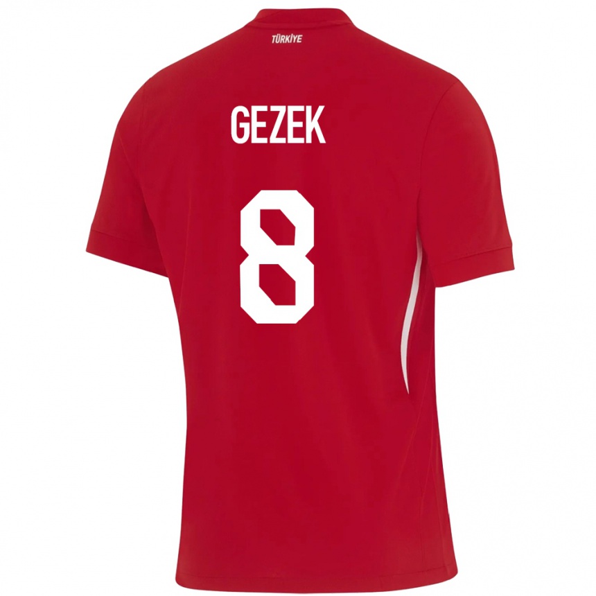 Men Football Turkey Baran Gezek #8 Red Away Jersey 24-26 T-Shirt