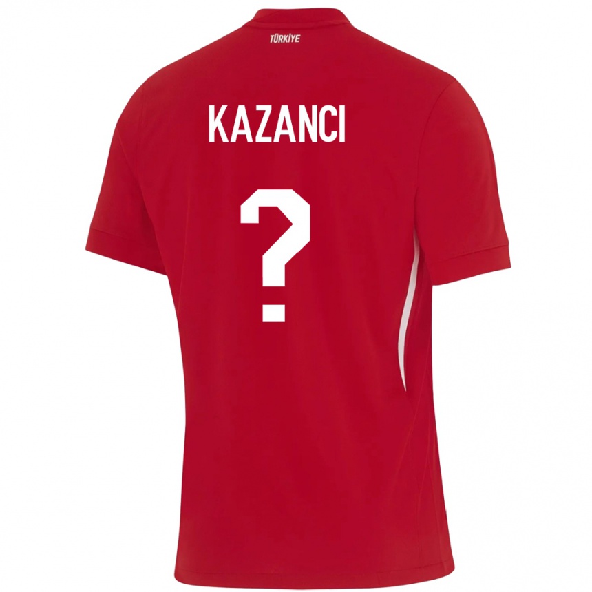 Men Football Turkey Şant Kazancı #0 Red Away Jersey 24-26 T-Shirt