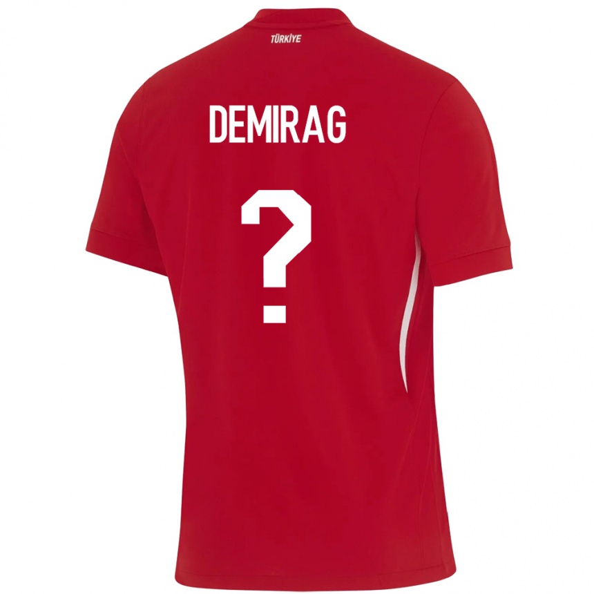 Men Football Turkey Bilal Demirağ #0 Red Away Jersey 24-26 T-Shirt