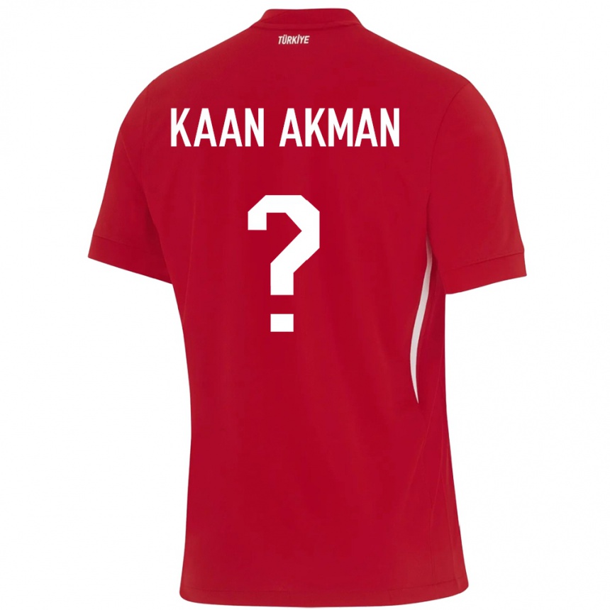 Men Football Turkey Ege Kaan Akman #0 Red Away Jersey 24-26 T-Shirt