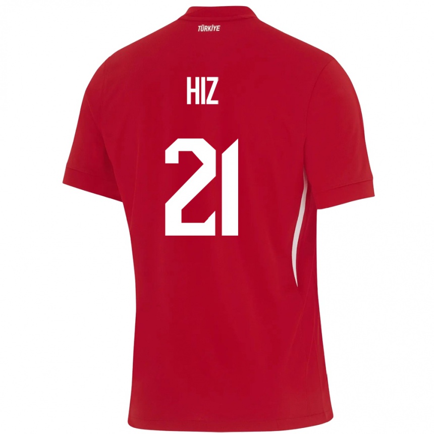 Men Football Turkey Gülbin Hız #21 Red Away Jersey 24-26 T-Shirt