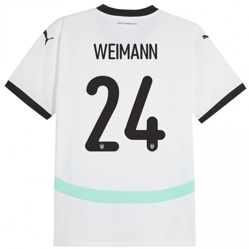 Men Football Austria Andreas Weimann #24 White Away Jersey 24-26 T-Shirt