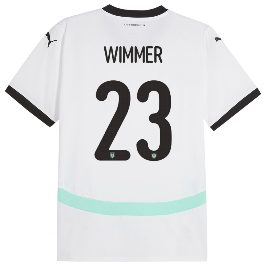 Men Football Austria Patrick Wimmer #23 White Away Jersey 24-26 T-Shirt