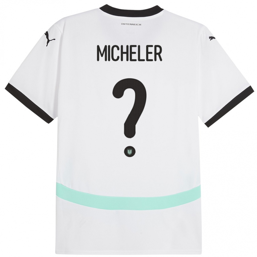 Men Football Austria Florian Micheler #0 White Away Jersey 24-26 T-Shirt