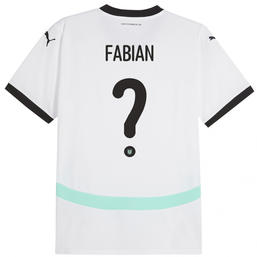 Men Football Austria Lukas Fabian #0 White Away Jersey 24-26 T-Shirt
