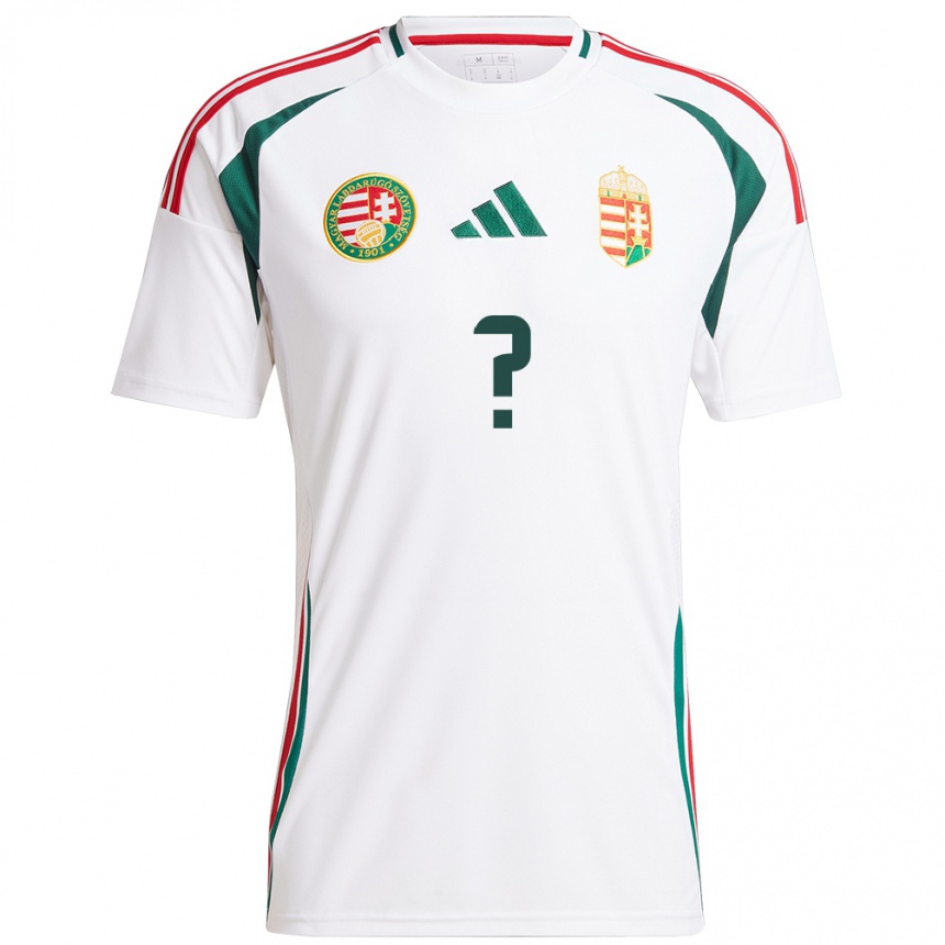 Men Football Hungary Your Name #0 White Away Jersey 24-26 T-Shirt