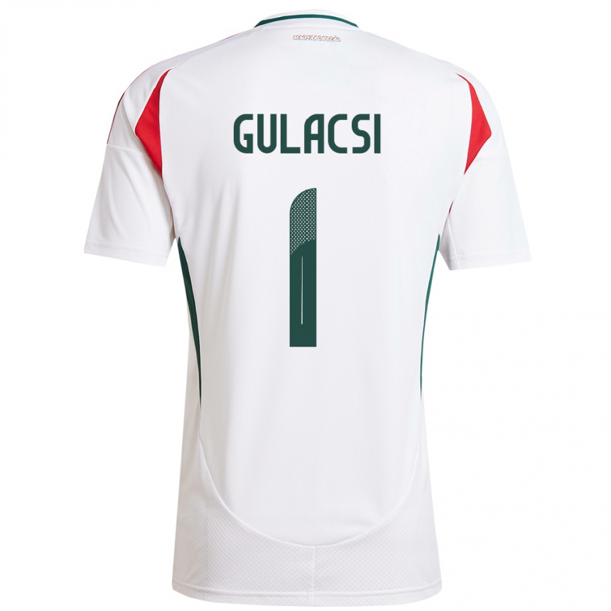 Men Football Hungary Péter Gulácsi #1 White Away Jersey 24-26 T-Shirt