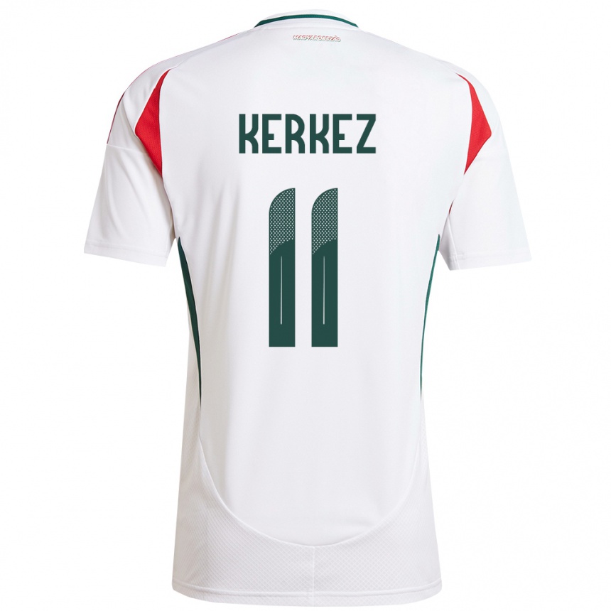 Men Football Hungary Milos Kerkez #11 White Away Jersey 24-26 T-Shirt