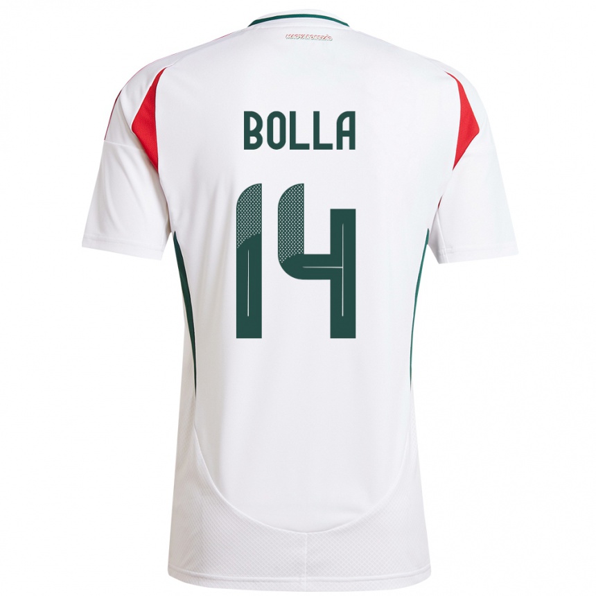 Men Football Hungary Bendegúz Bolla #14 White Away Jersey 24-26 T-Shirt