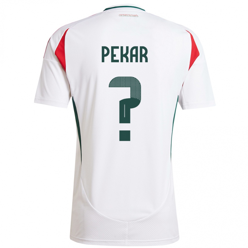 Men Football Hungary István Pekár #0 White Away Jersey 24-26 T-Shirt