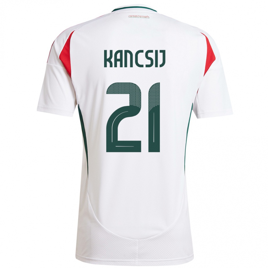Men Football Hungary Artúr Kancsij #21 White Away Jersey 24-26 T-Shirt