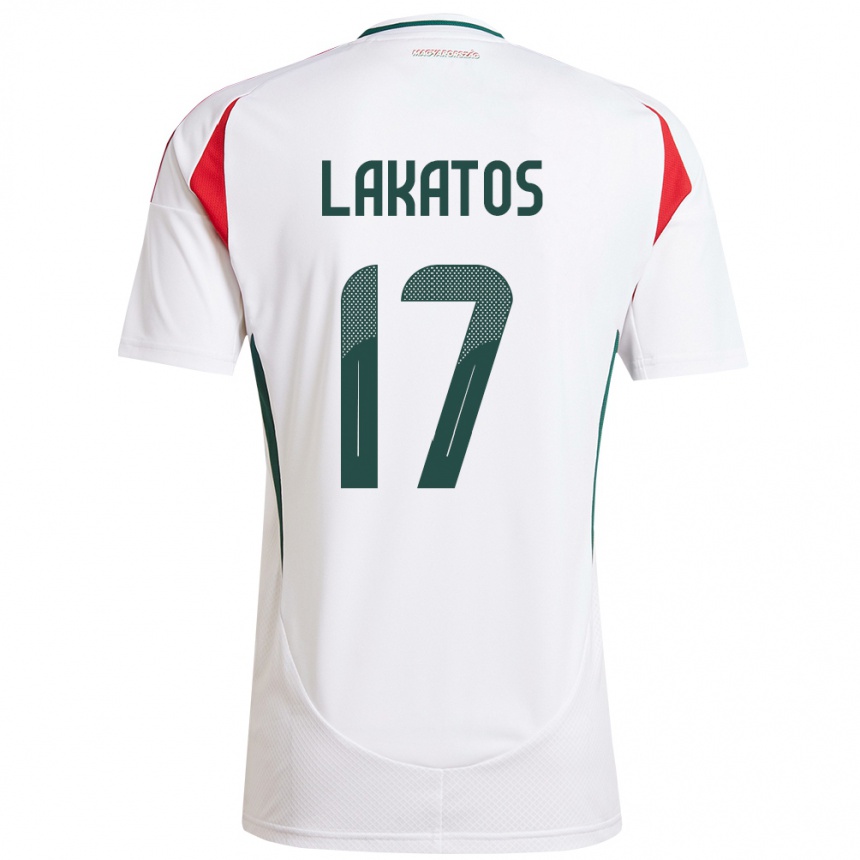 Men Football Hungary Noel Lakatos #17 White Away Jersey 24-26 T-Shirt