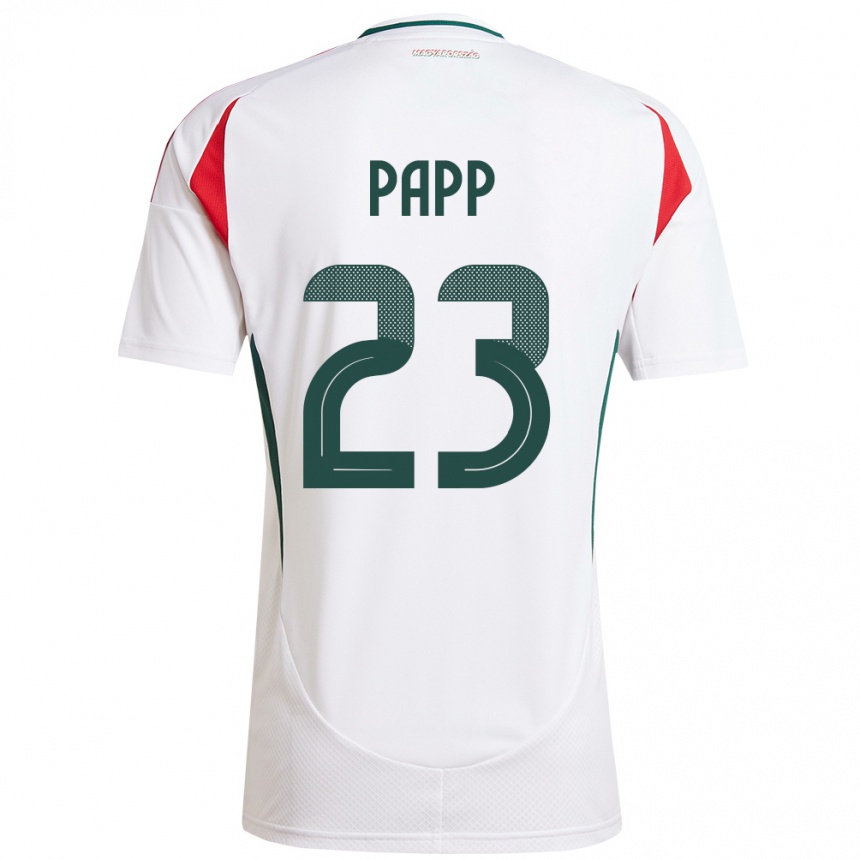 Men Football Hungary Luca Papp #23 White Away Jersey 24-26 T-Shirt