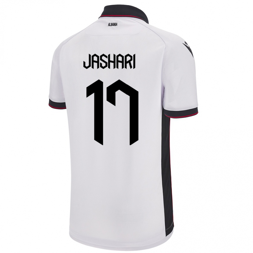 Men Football Albania Elion Jashari #17 White Away Jersey 24-26 T-Shirt