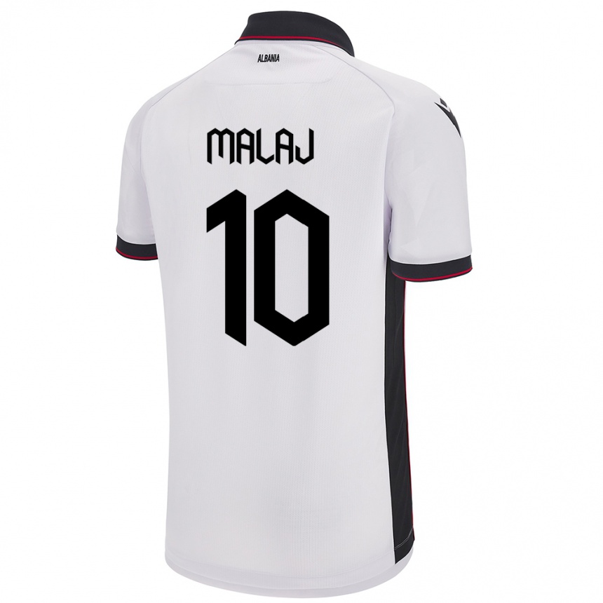 Men Football Albania Tedi Malaj #10 White Away Jersey 24-26 T-Shirt
