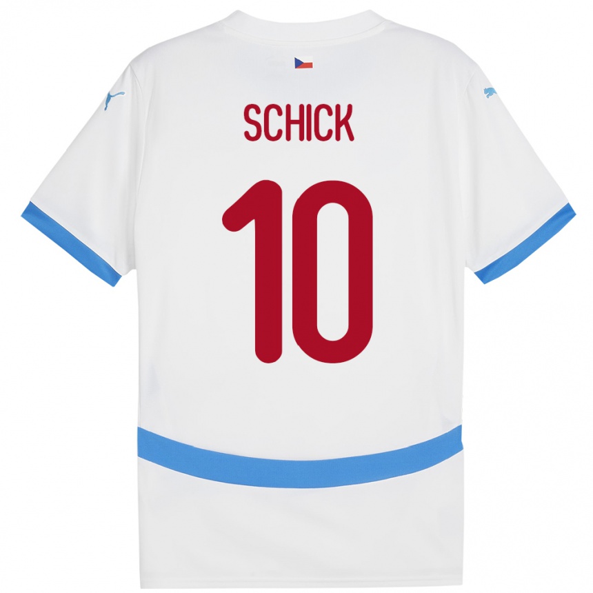 Men Football Czech Republic Patrik Schick #10 White Away Jersey 24-26 T-Shirt