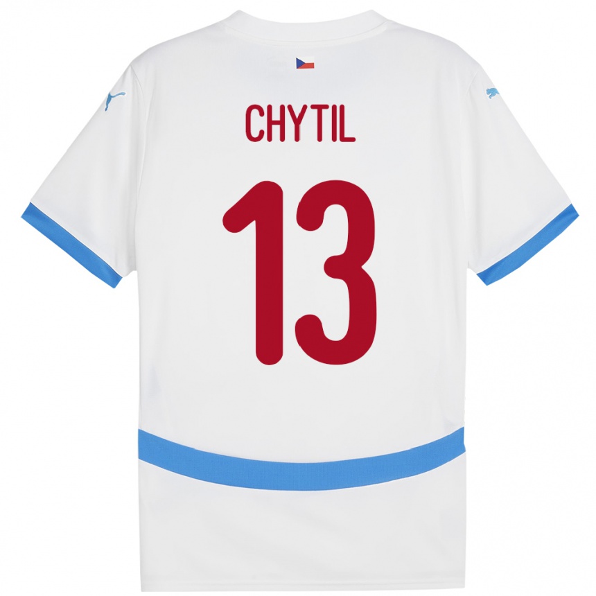 Men Football Czech Republic Mojmir Chytil #13 White Away Jersey 24-26 T-Shirt