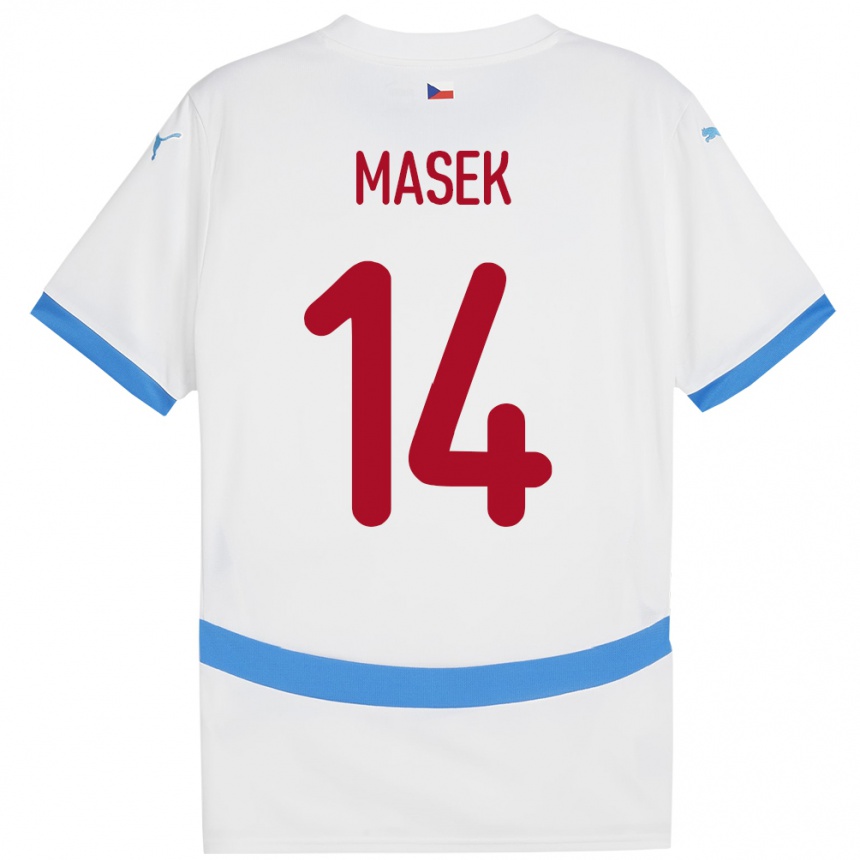 Men Football Czech Republic Lukas Masek #14 White Away Jersey 24-26 T-Shirt