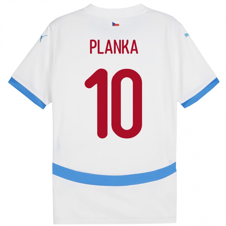 Men Football Czech Republic David Planka #10 White Away Jersey 24-26 T-Shirt