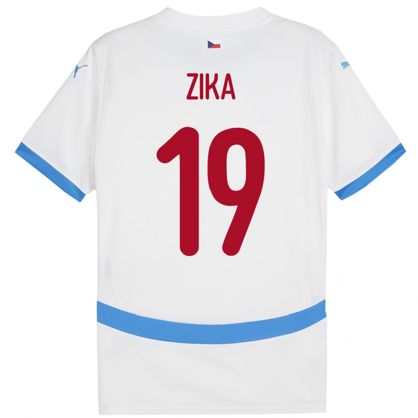 Men Football Czech Republic Petr Zika #19 White Away Jersey 24-26 T-Shirt