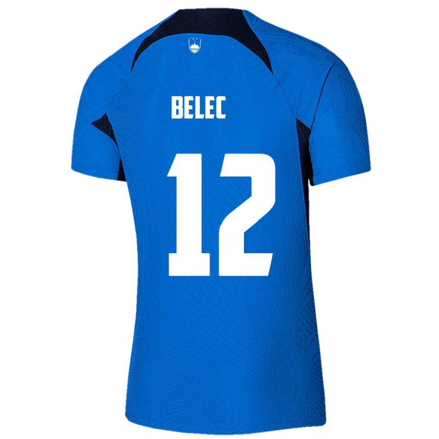 Men Football Slovenia Vid Belec #12 Blue Away Jersey 24-26 T-Shirt