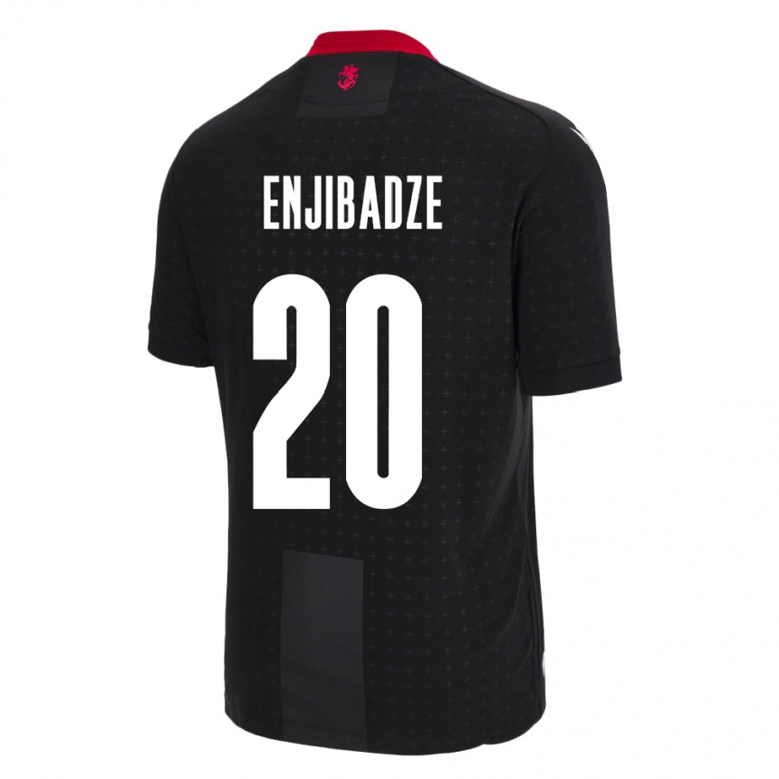 Men Football Georgia Elene Enjibadze #20 Black Away Jersey 24-26 T-Shirt