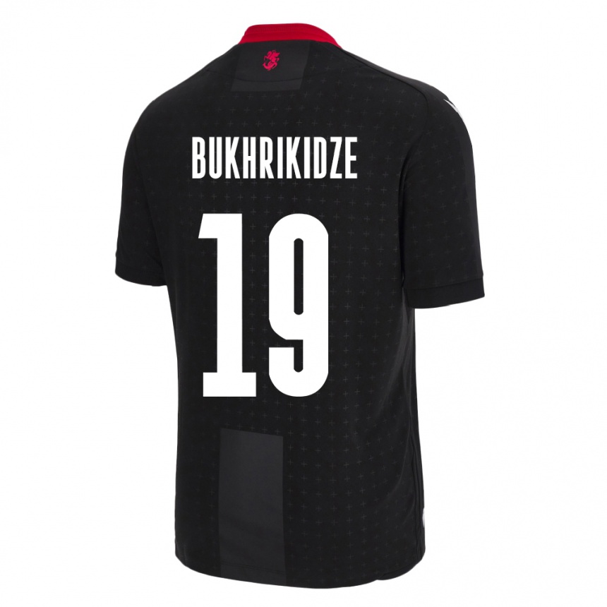 Men Football Georgia Nino Bukhrikidze #19 Black Away Jersey 24-26 T-Shirt
