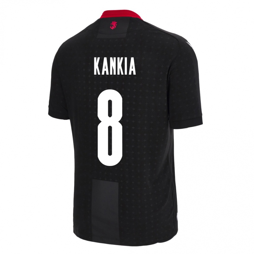 Men Football Georgia Lizzie Kankia #8 Black Away Jersey 24-26 T-Shirt