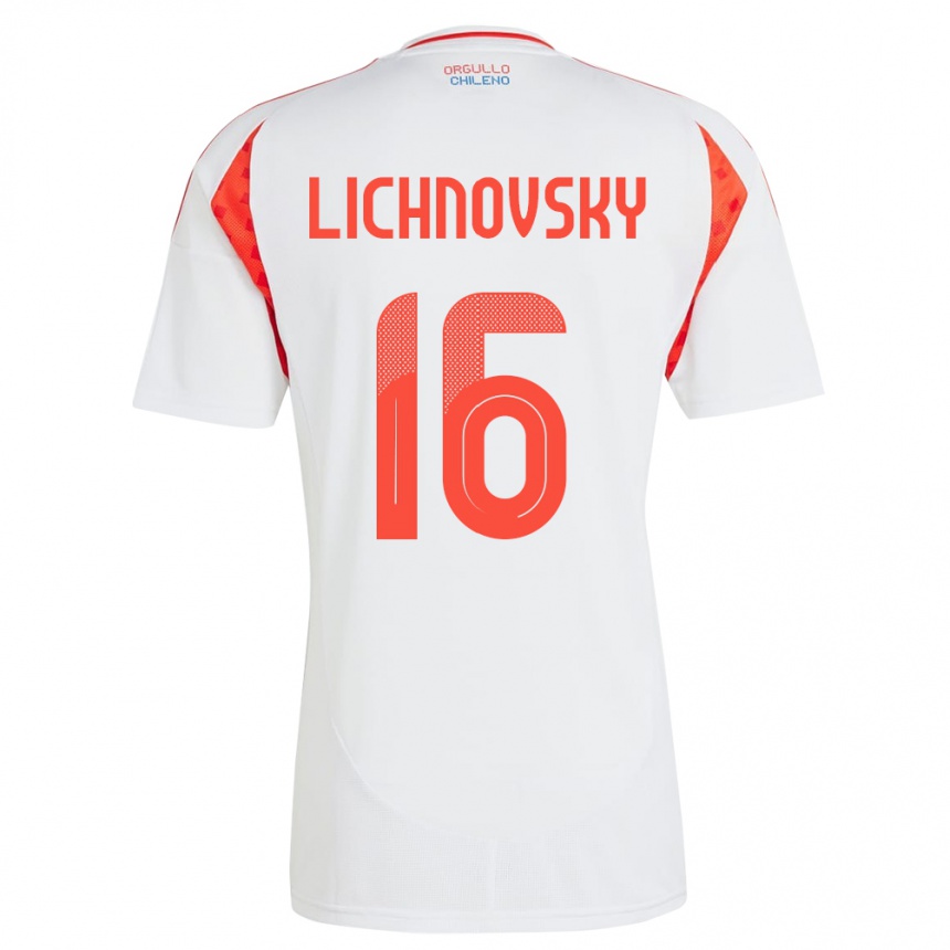 Men Football Chile Igor Lichnovsky #16 White Away Jersey 24-26 T-Shirt