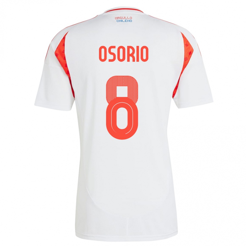 Men Football Chile Darío Osorio #8 White Away Jersey 24-26 T-Shirt