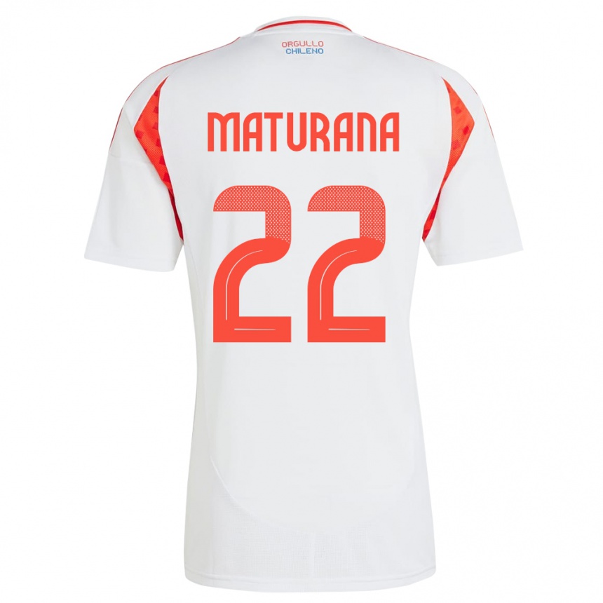 Men Football Chile Martín Maturana #22 White Away Jersey 24-26 T-Shirt