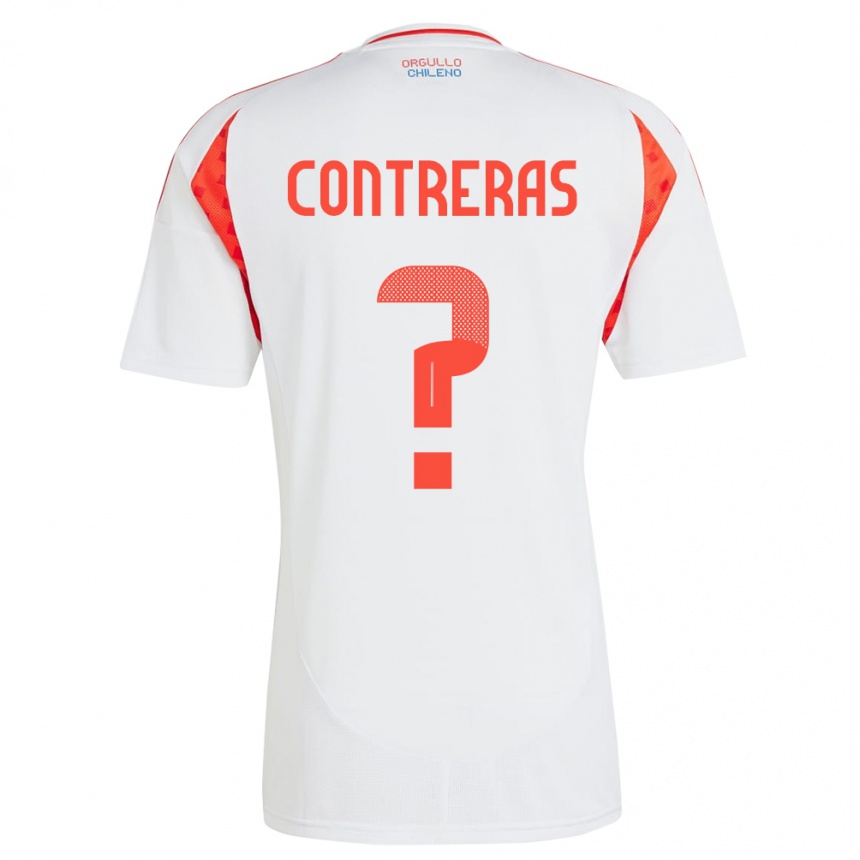 Men Football Chile Mathías Contreras #0 White Away Jersey 24-26 T-Shirt