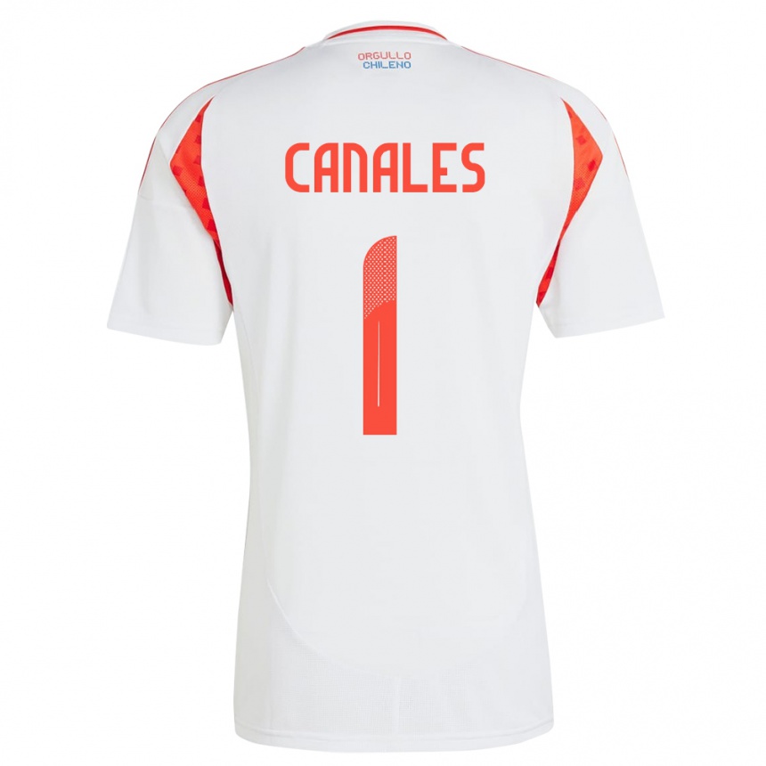 Men Football Chile Antonia Canales #1 White Away Jersey 24-26 T-Shirt