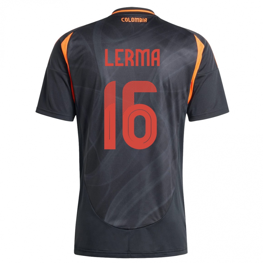 Men Football Colombia Jefferson Lerma #16 Black Away Jersey 24-26 T-Shirt