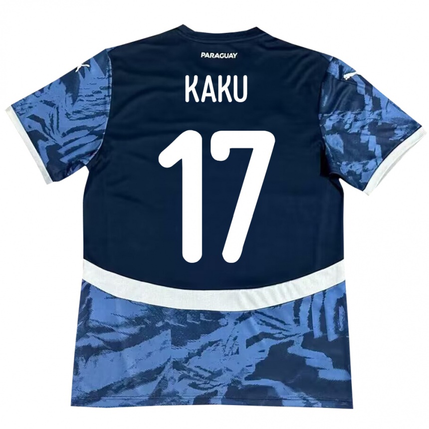 Men Football Paraguay Kaku #17 Blue Away Jersey 24-26 T-Shirt