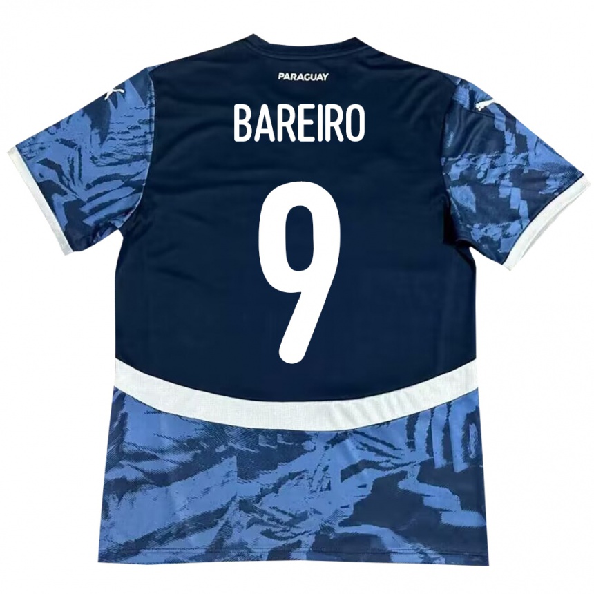 Men Football Paraguay Adam Bareiro #9 Blue Away Jersey 24-26 T-Shirt