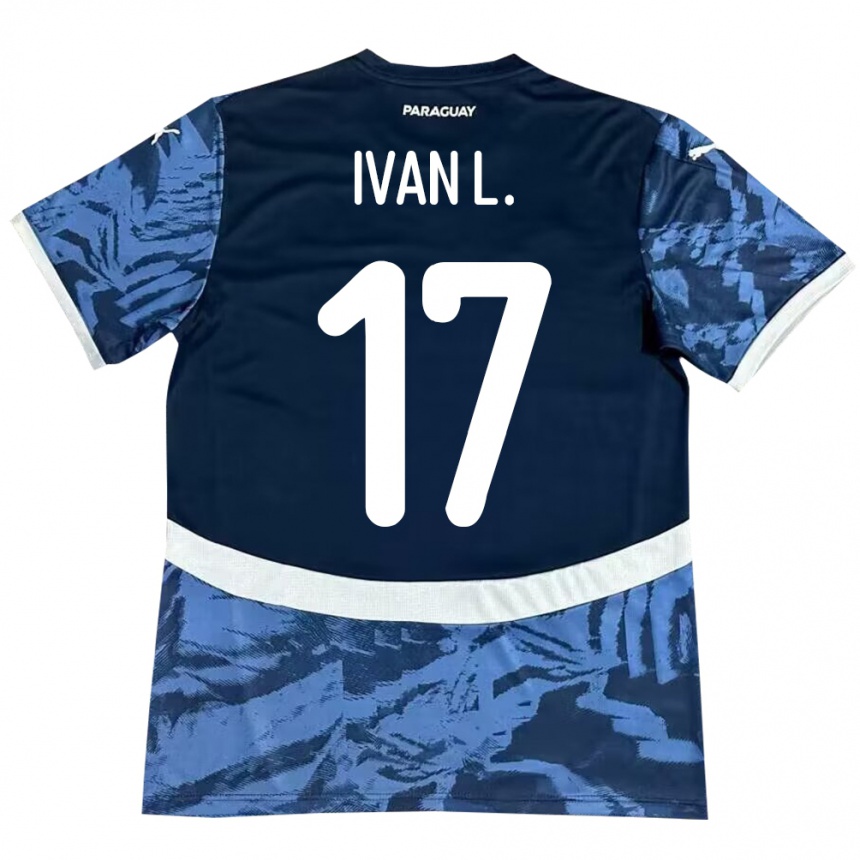 Men Football Paraguay Iván Leguizamón #17 Blue Away Jersey 24-26 T-Shirt