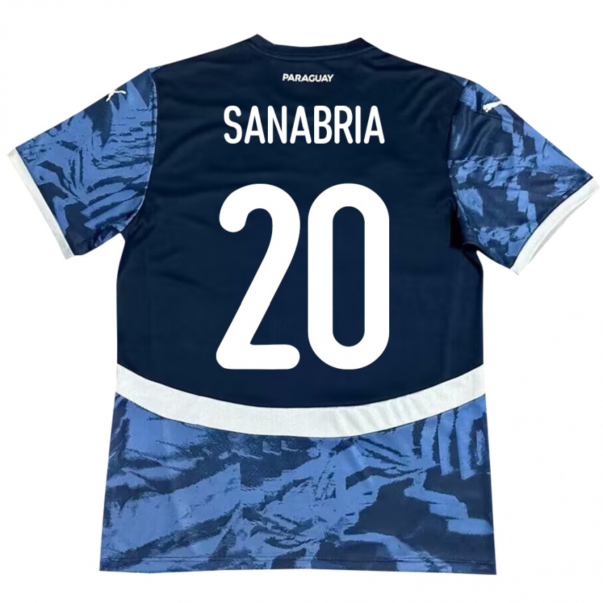 Men Football Paraguay Tobías Sanabria #20 Blue Away Jersey 24-26 T-Shirt