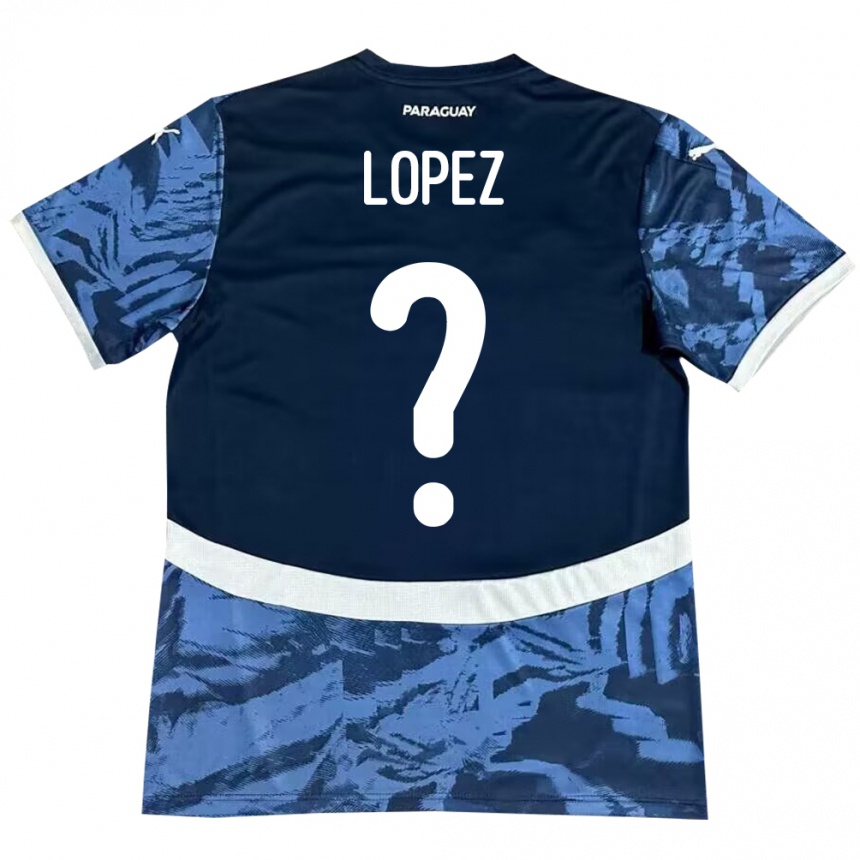 Men Football Paraguay Rodrigo López #0 Blue Away Jersey 24-26 T-Shirt