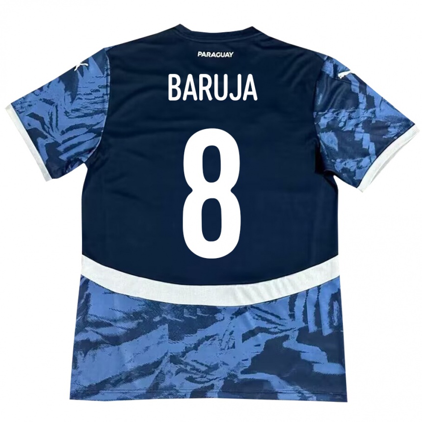 Men Football Paraguay Fabrizio Baruja #8 Blue Away Jersey 24-26 T-Shirt