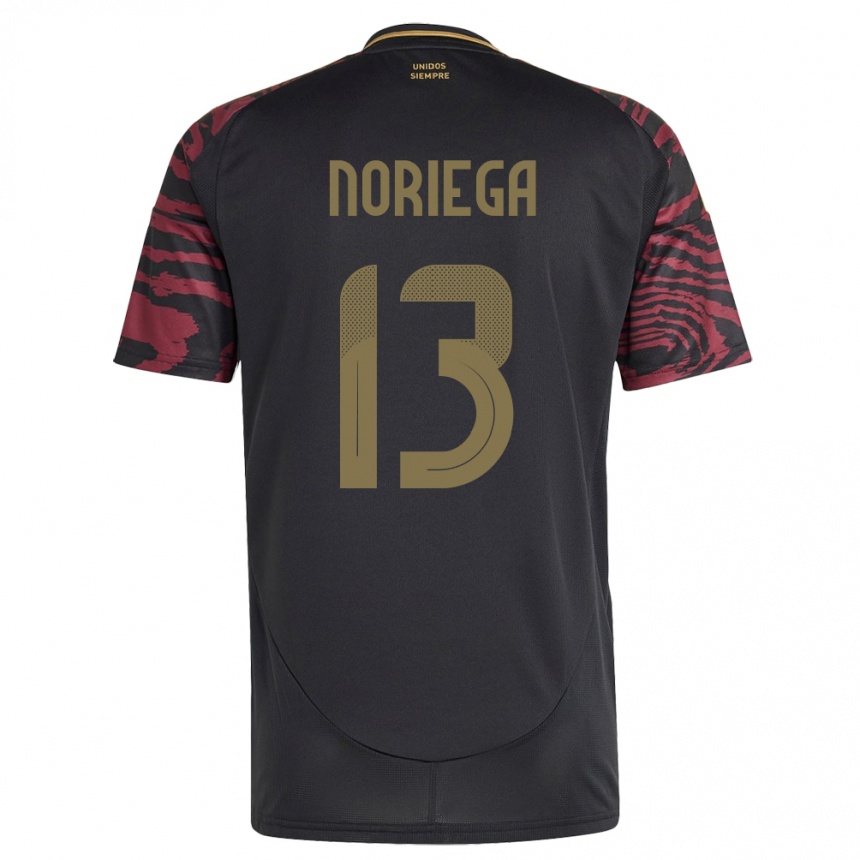 Men Football Peru Erick Noriega #13 Black Away Jersey 24-26 T-Shirt