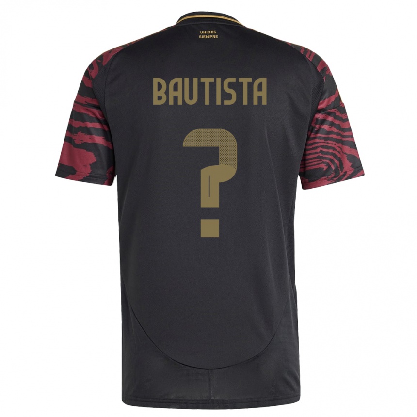 Men Football Peru César Bautista #0 Black Away Jersey 24-26 T-Shirt