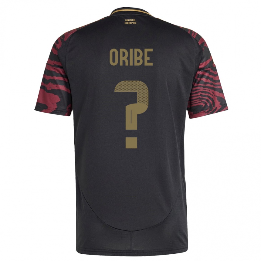 Men Football Peru Fabiana Oribe #0 Black Away Jersey 24-26 T-Shirt