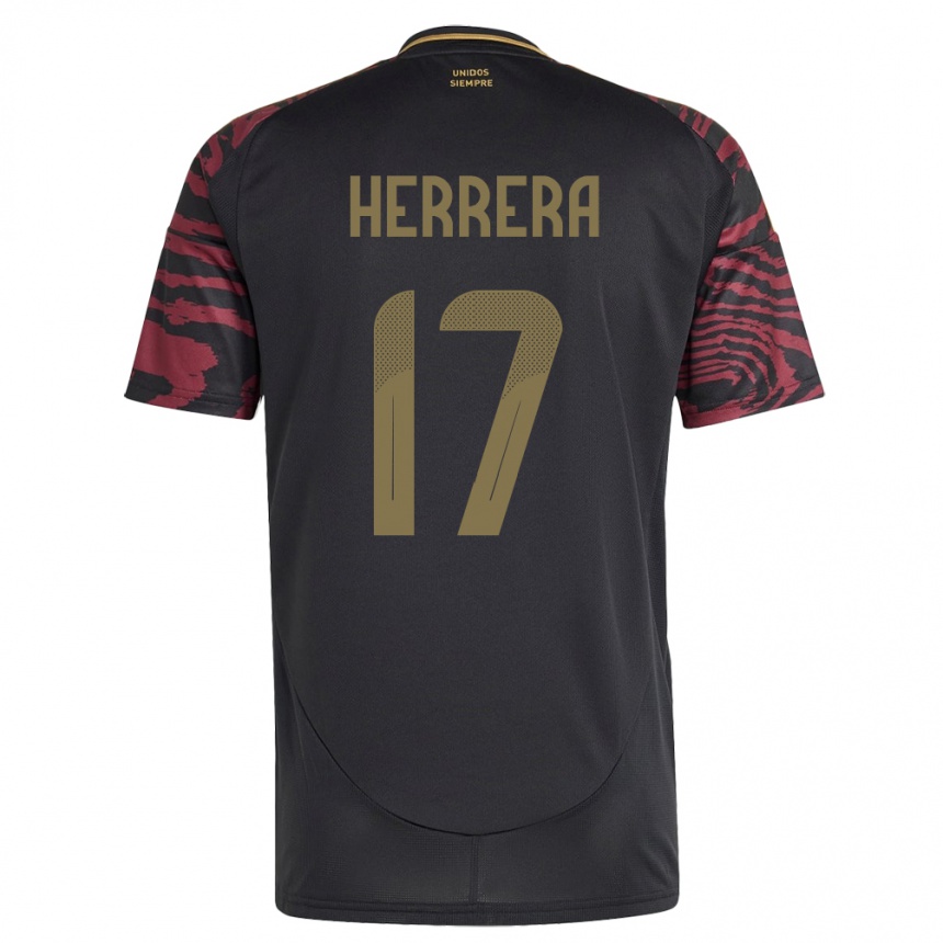 Men Football Peru Fabiola Herrera #17 Black Away Jersey 24-26 T-Shirt