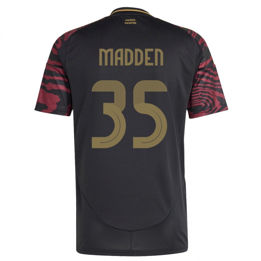 Men Football Peru Savannah Madden #35 Black Away Jersey 24-26 T-Shirt