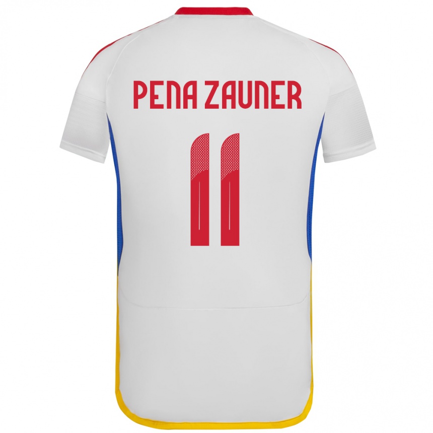 Men Football Venezuela Enrique Peña Zauner #11 White Away Jersey 24-26 T-Shirt