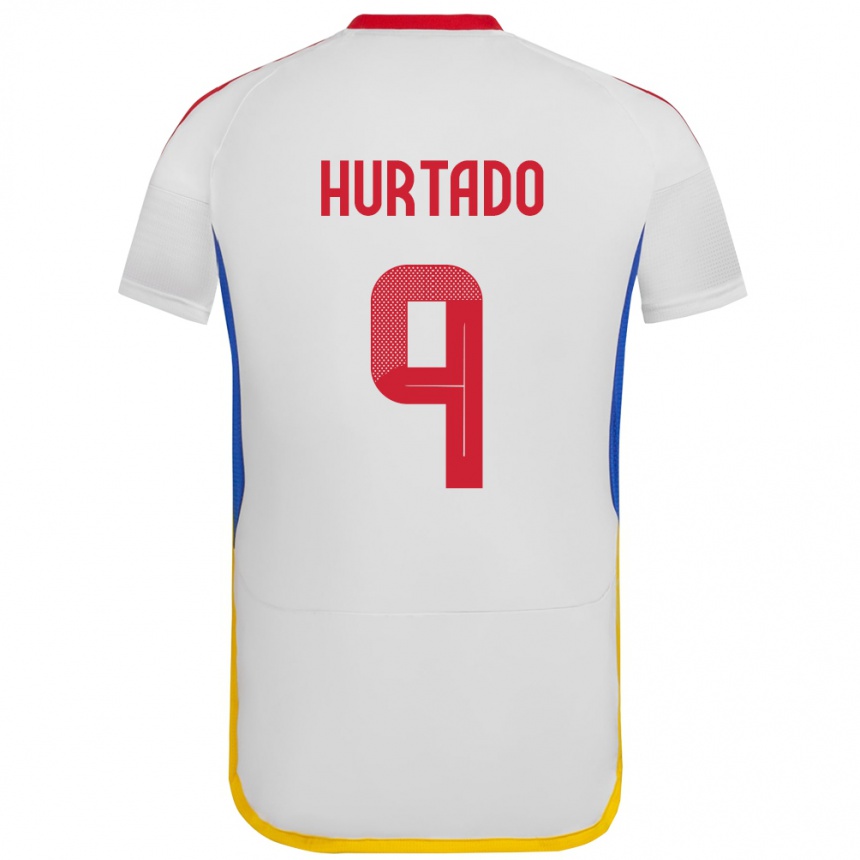 Men Football Venezuela Jan Hurtado #9 White Away Jersey 24-26 T-Shirt