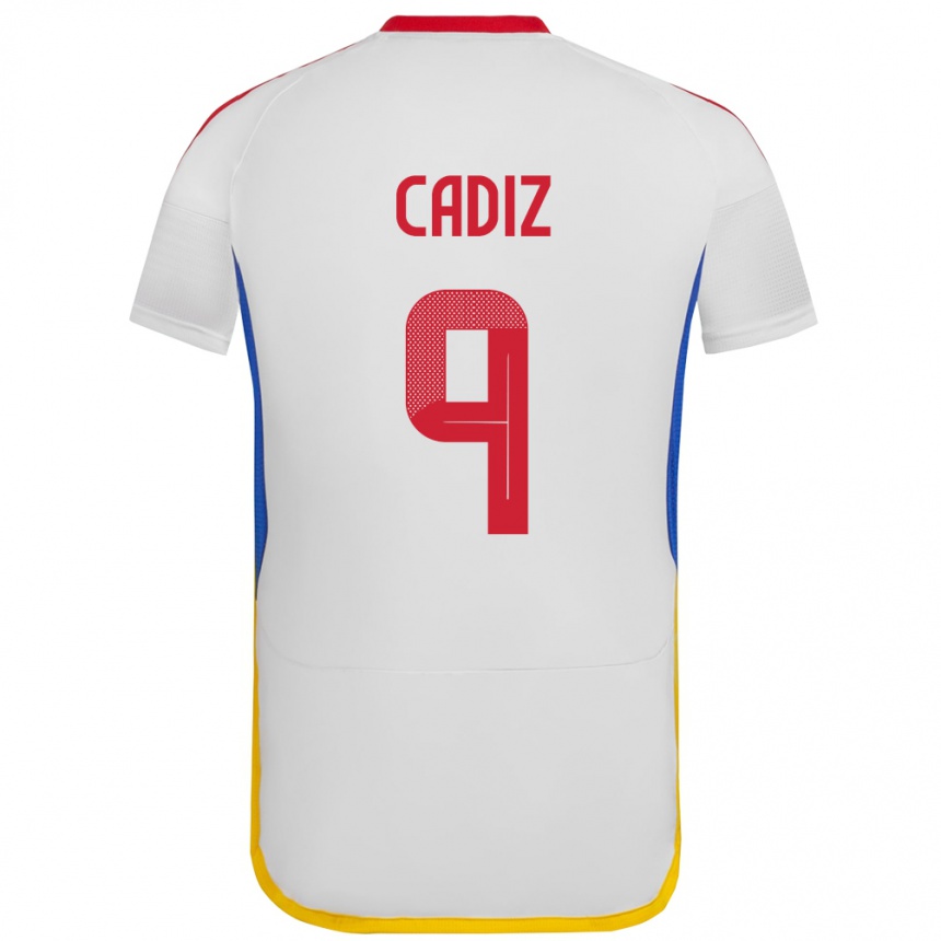 Men Football Venezuela Jhonder Cádiz #9 White Away Jersey 24-26 T-Shirt